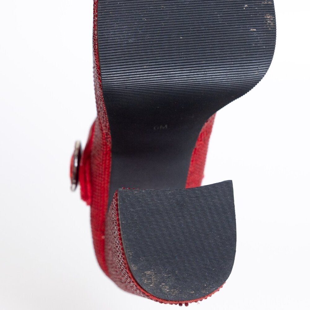 Dolls Kill Red Glitter Platform Mary Jane Heels - Picture 16 of 16
